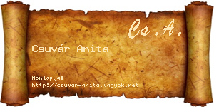 Csuvár Anita névjegykártya