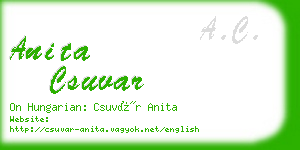 anita csuvar business card